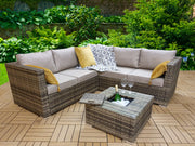 GEORGIA Corner Sofa with Ice Bucket Mixed Brown